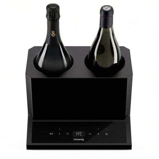 Arrefecedor de Vinho HKoenig LVX28 2 Garrafas Controlo Digital Inox Preto