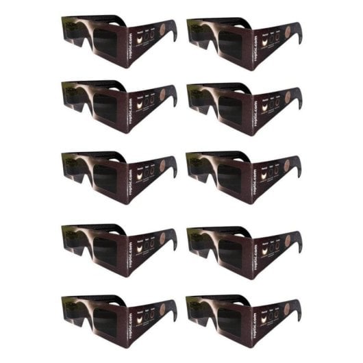 Lunette d’éclipse Roctar ROPTIC Certifiée ISO CE Filtre Solaire Pack 10 Adultes