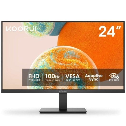 Monitor KOORUI E2412F 24" FullHD 100Hz VA Ángulo 178° Contraste 3000:1 Tiempo de respuesta 6ms
