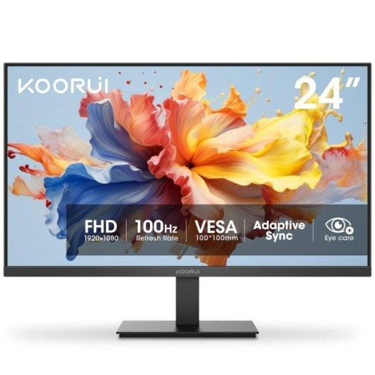 Monitor KOORUI E2412F 24" FullHD 100Hz VA Ángulo 178° Contraste 3000:1 Tiempo de respuesta 6ms