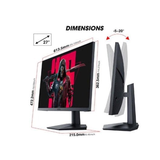 Monitor KOORUI GN02 27" FullHD 240Hz VA 1ms Gaming Negro