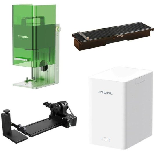 Máquina de grabado láser Xtool F1 Kit Deluxe doble láser, base móvil y purificador