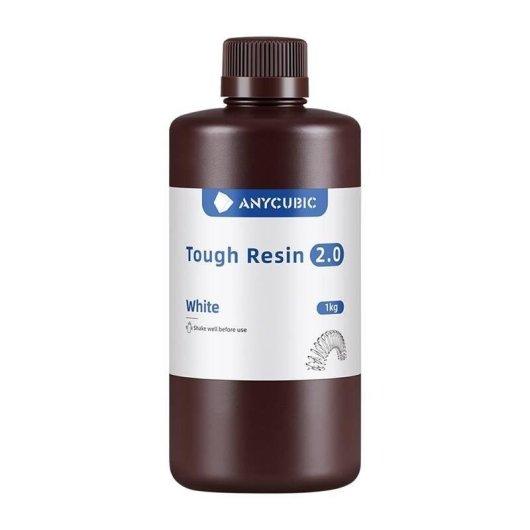 Resina para impresora 3D Anycubic Tough Resin 2.0 blanca alta resistencia