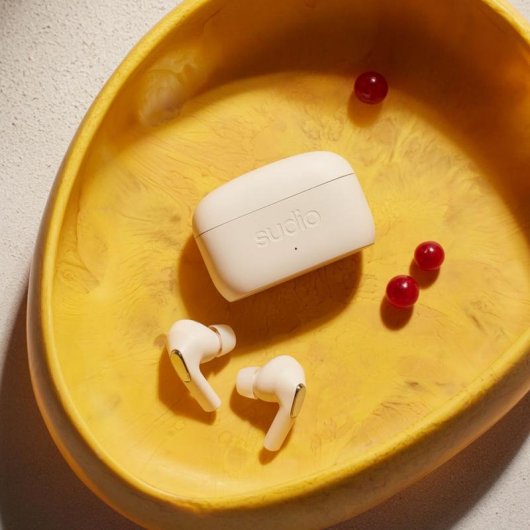 Auriculares Sudio E3 True Wireless Bluetooth Cancelamento de Ruído Microfone Branco