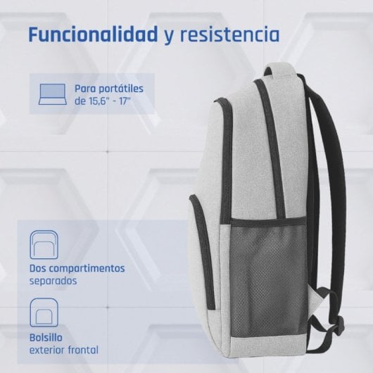 Mochila iggual Everyday Use gris para portátil 15.6-17" resistente y ligera