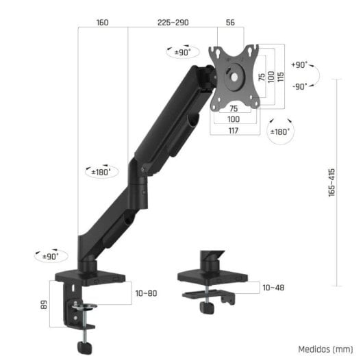 iggual SPMP01-A Monitorhalterung Tisch 17 bis 32 Zoll VESA 75x75 bis 100x100 Max 9kg