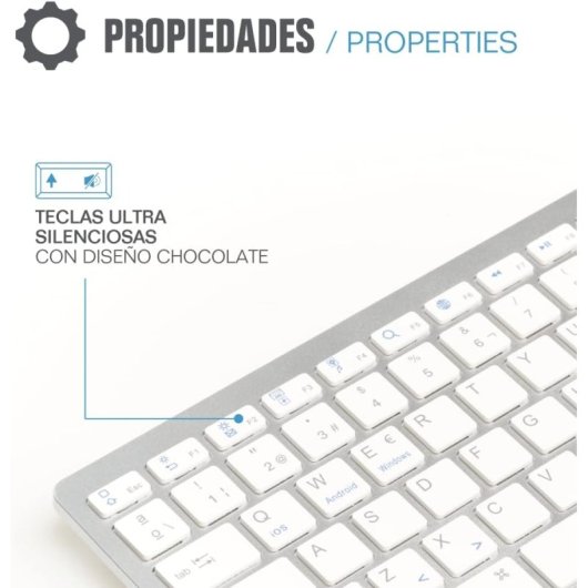 Teclado iggual TKL-BK mini Bluetooth sem fio QWERTY espanhol prata