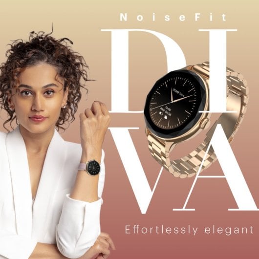 Noise Diva Bluetooth 40mm Pantalla Táctil Metallic Rose Gold Monitor de Salud y Notificaciones