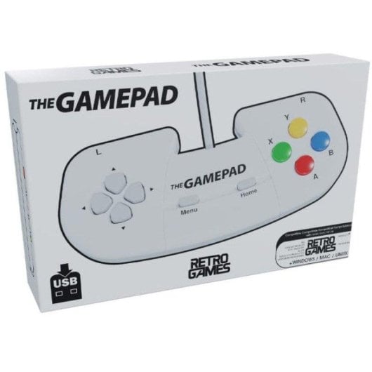 Mando Retro Games Limited THEGAMEPAD Blanco 8 Botones USB para THEC64 Mini THEA500 Mini PC
