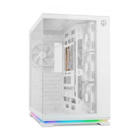 PC-Gehäuse NOX Hummer Galaxy Weiß ARGB ATX 4x Lüfter Glasfenster