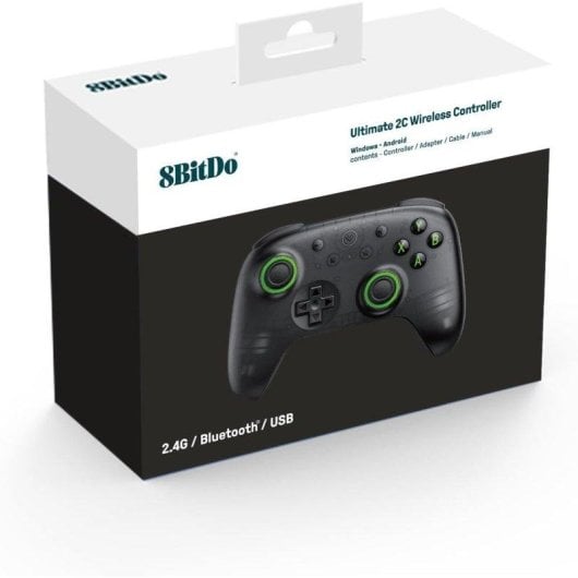 Mando inalámbrico 8BitDo Ultimate 2C Black Hall Effect Windows Android Turbo