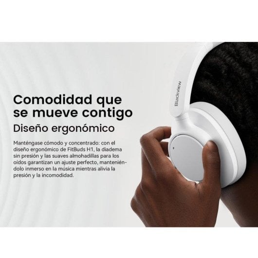 Auricolari Blackview FitBuds H1 wireless Bluetooth 5.4 Gaming con Cancellazione Rumore Bianchi