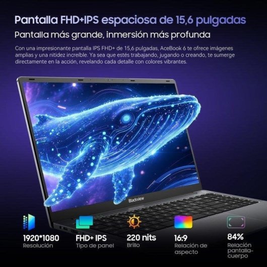 Laptop Blackview Acebook 6 15.6" AMD Ryzen5 3500U 16GB 512GB SSD Integrierte Grafik Windows 11