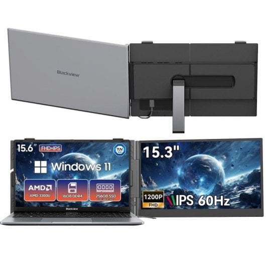 Blackview Acebook 6 AMD Ryzen 5 3500U 16 Go 256 Go SSD Windows 11 Famille Carte graphique intégrée Charnière à 180° Certifié TÜV Rheinland