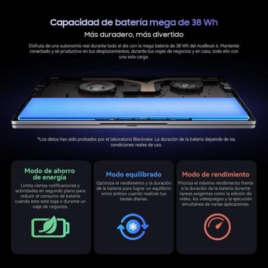 Blackview Acebook 6 AMD Ryzen 5 3500U 16 Go 256 Go SSD Windows 11 Famille Carte graphique intégrée Charnière à 180° Certifié TÜV Rheinland