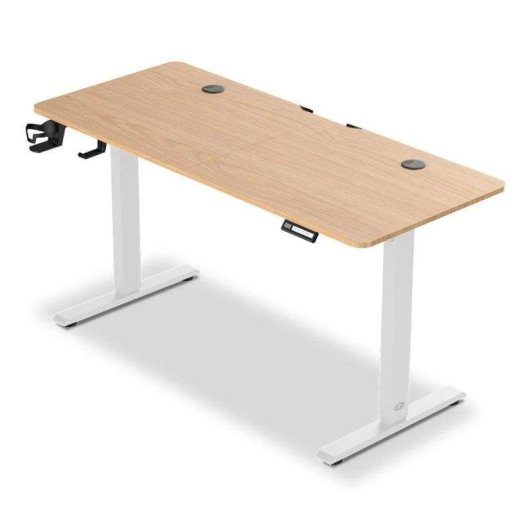 Escritorio elevable Offy Ryva eléctrico madera blanca
