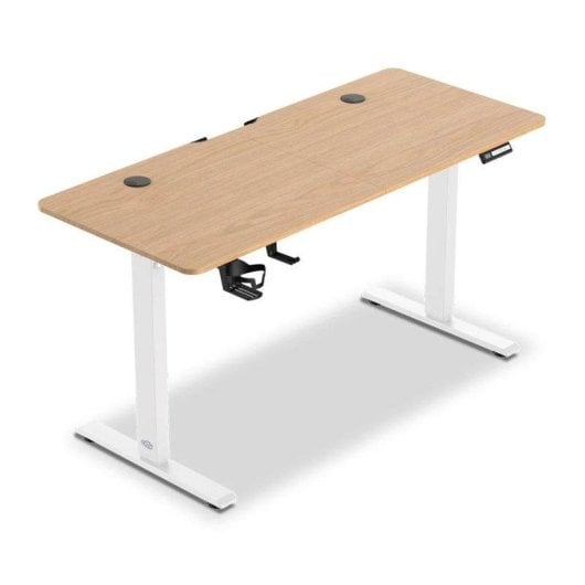Escritorio elevable Offy Ryva madera blanca sistema eléctrico ergonómico