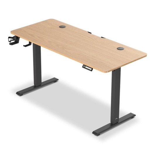 Mesa Gaming Offy Ryva 120cm Bois Chêne Système Électrique Élévateur Noir