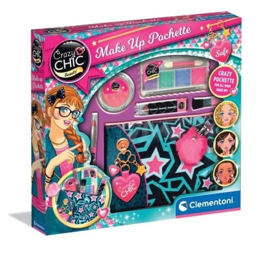 Set de maquillage enfant Clementoni Crazy Chic 18697 mallette accessoires multicolore