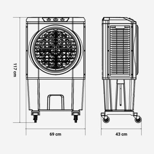 Climatizador Universal Blue TULUM 8072 72L 210W 6000 m³/h 5 modos portátil