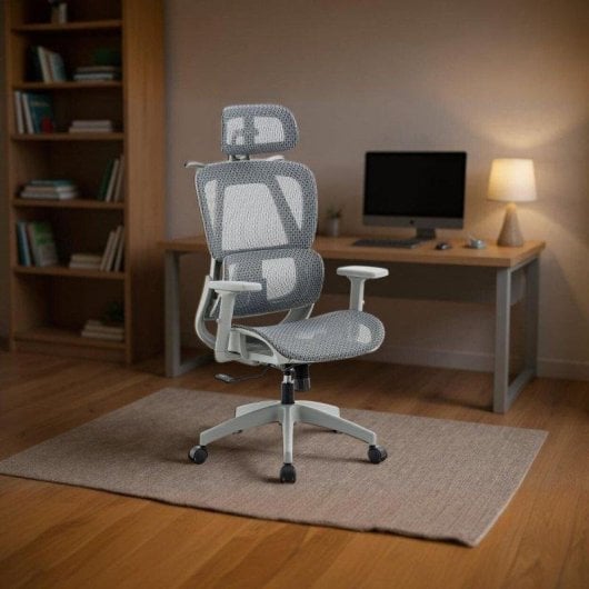 Silla de oficina Adec Ergo respaldo reclinable soporte lumbar 3D gris