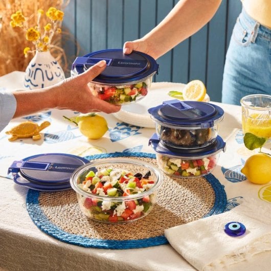 Luminarc Easy Box - Contenitore rotondo in vetro ermetico da 0,92 l con valvola