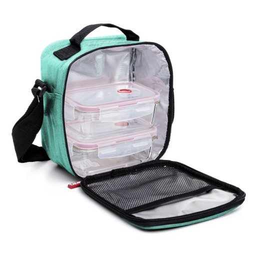 Tatay Urban Food Glass - Borsa termica per il pranzo da 3,5 l con contenitori. Menta