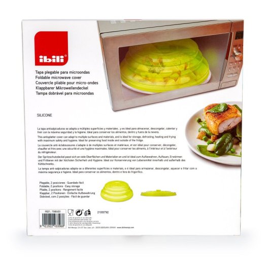 Ibili - Coperchio pieghevole in silicone per microonde. 2 posizioni. Verde.