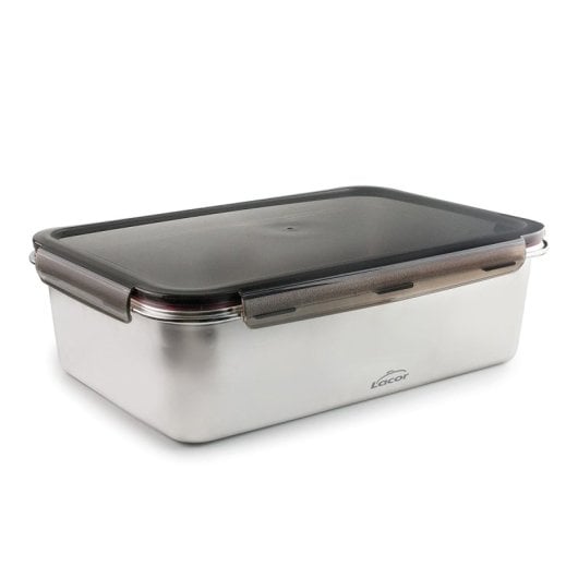 Lacor Ecoinox Pro - Recipiente Rectangular De 6.5l En Acero Inoxidable. Apto Nevera Y Horno
