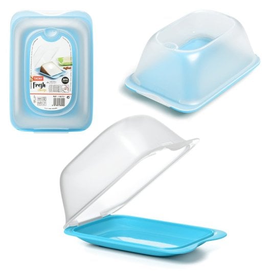 Contenitore per formaggi Tatay Mini - Porta salumi e formaggi con sistema salva freschezza. Blu