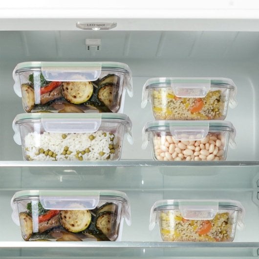 Tatay Take & Eat - Contenitore in vetro ermetico rettangolare da 0,64 l, adatto al forno