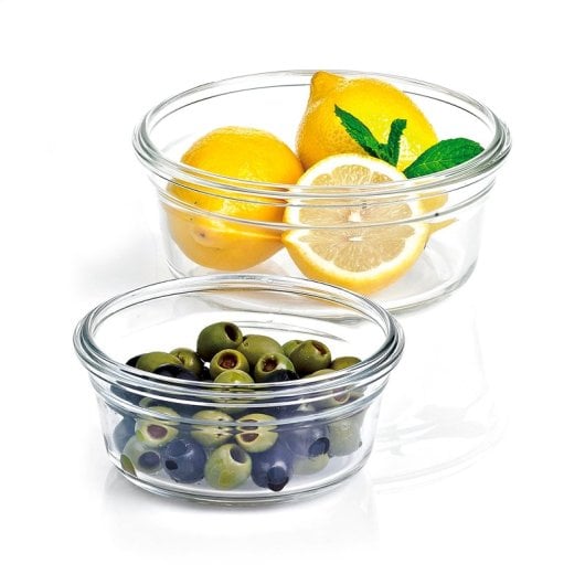 Glasslock Oven - Contenitore rotondo in vetro temperato da 0,45 l. Adatto al forno.