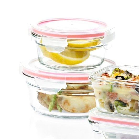 Glasslock Oven - Contenitore rotondo in vetro temperato da 0,45 l. Adatto al forno.