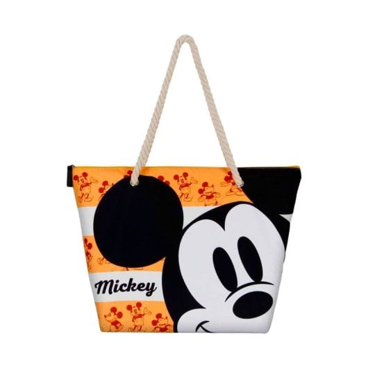 Karactermania - Borsa da spiaggia Soleil con beauty case in omaggio. Mickey Mouse Arancione