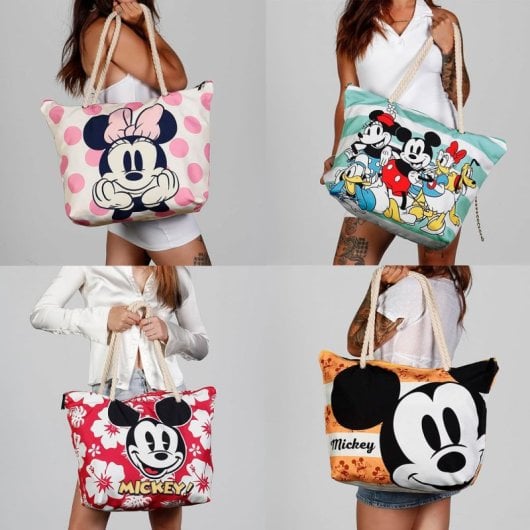 Karactermania - Borsa da spiaggia Soleil con beauty case in omaggio. Mickey Mouse Arancione