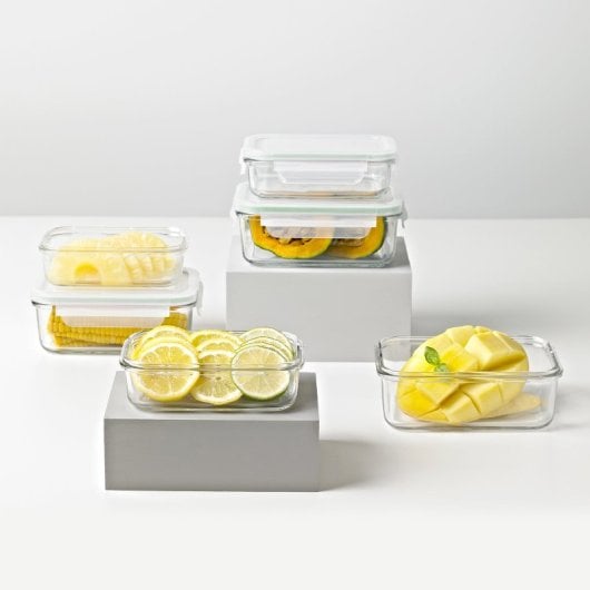 Glasslock Classic - Contenitore ermetico rettangolare da 1,1 l in vetro temperato