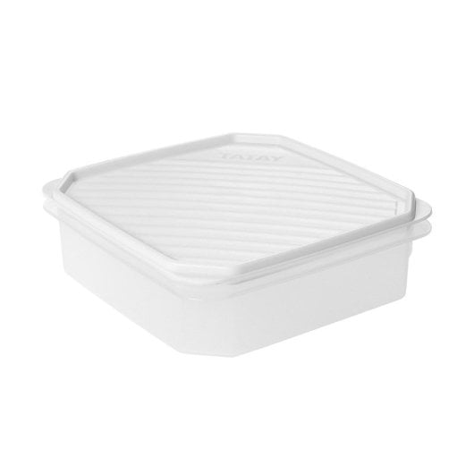 Tatay Top Flex - Contenitore ermetico quadrato da 1,3 l con chiusura a scatto. Bianco