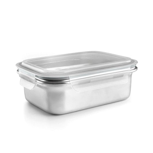 Ibili Keepklin - Recipiente Rectangular De 1.2l En Acero Inoxidable Apto Microondas