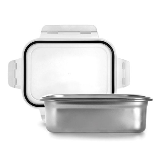 Ibili Keepklin - Recipiente Rectangular De 1.2l En Acero Inoxidable Apto Microondas