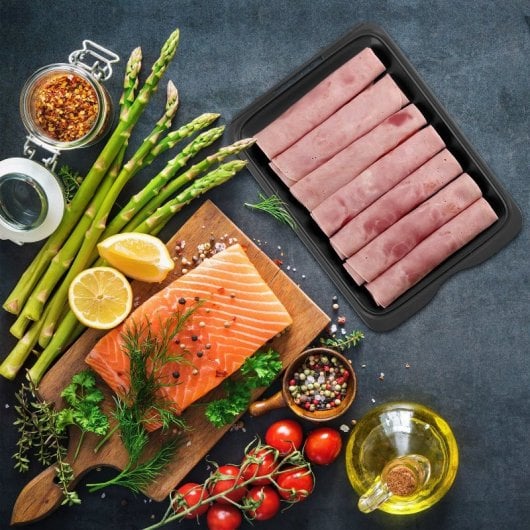 Tatay Fresh 24 - Lote De 6 Recipientes Porta Embutidos Y Alimentos. Blanco Gris