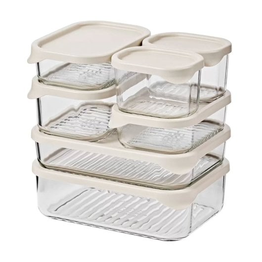 Glasslock Modular - Contenitore rettangolare in vetro temperato da 1,2 l per alimenti freschi