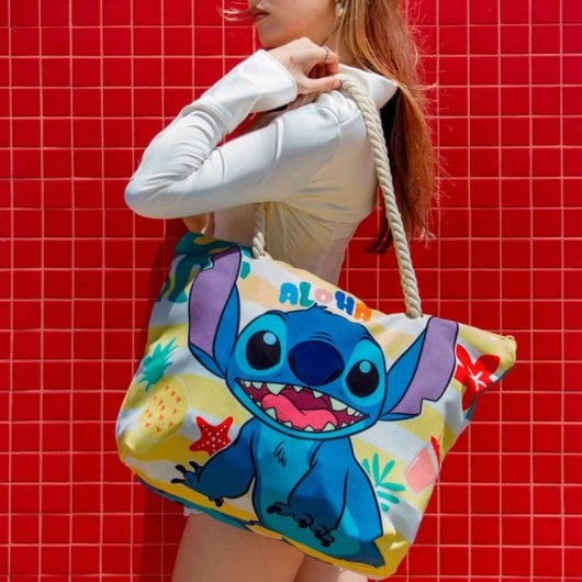 Karactermania - Bolsa De Playa Con Asas Y Cierre De Cremallera. Lilo Y Stitch Ice Cream