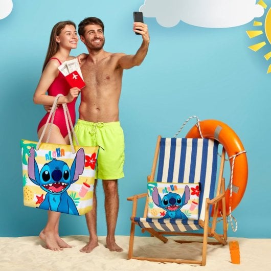 Karactermania - Bolsa De Playa Con Asas Y Cierre De Cremallera. Lilo Y Stitch Ice Cream
