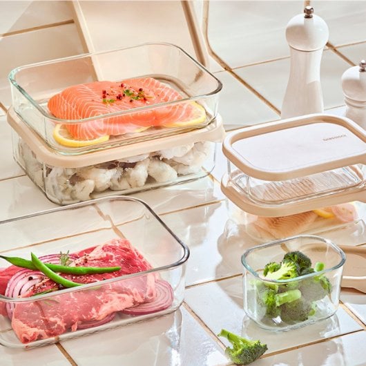 Glasslock Modular - Recipiente Rectangular De 0.3l En Vidrio Templado Para Alimentos Frescos