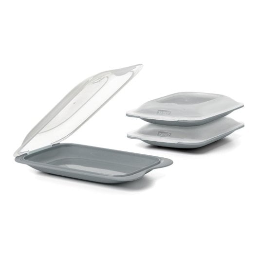Tatay Fresh Mini - Set di 3 contenitori per salumi e alimenti. Grigio antracite
