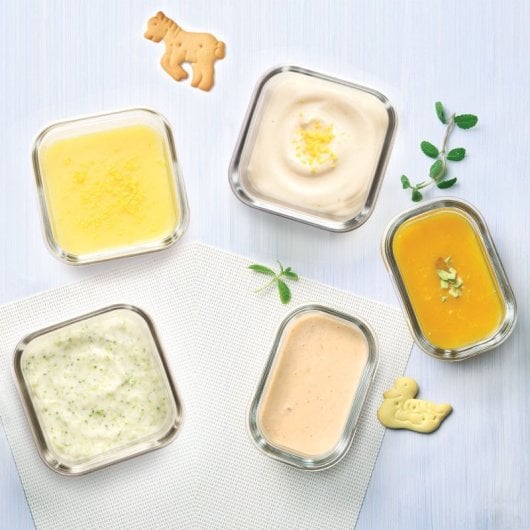 Glasslock Baby - Set di 3 contenitori rotondi in vetro temperato da 0,16 l