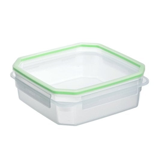 Tatay Clip Safe - Contenitore ermetico quadrato da 1,3 l con chiusura a linguetta. Verde