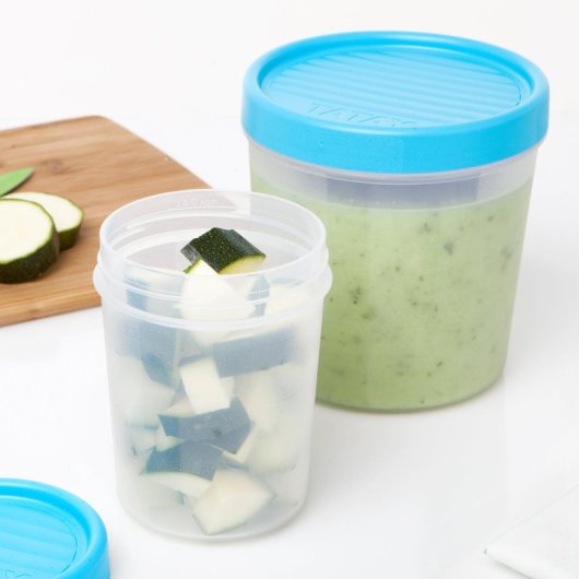 Tatay Twist - Set De 4 Recipientes Redondos 0.4l Con Cierre Hermético A Rosca. Blanco