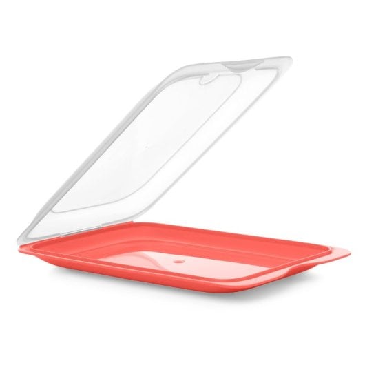 Tatay Fresh - Set De 5 Recipientes Porta Embutidos Y Alimentos. Negro Y Coral