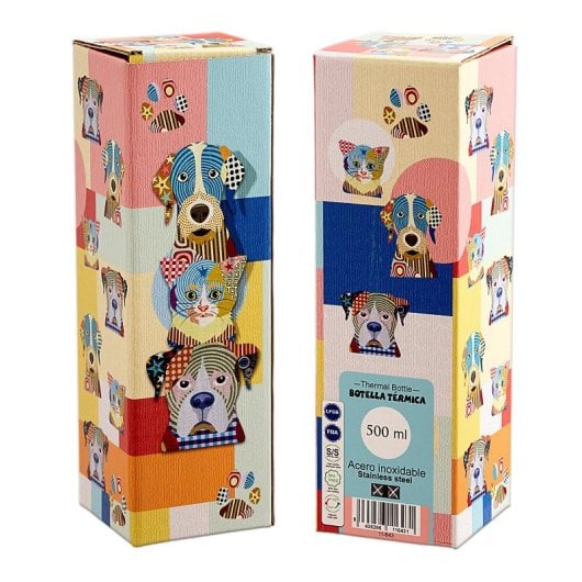 Javier Cani e Gatti - Bottiglia Termica Riutilizzabile in Acciaio Inox da 0,5 L